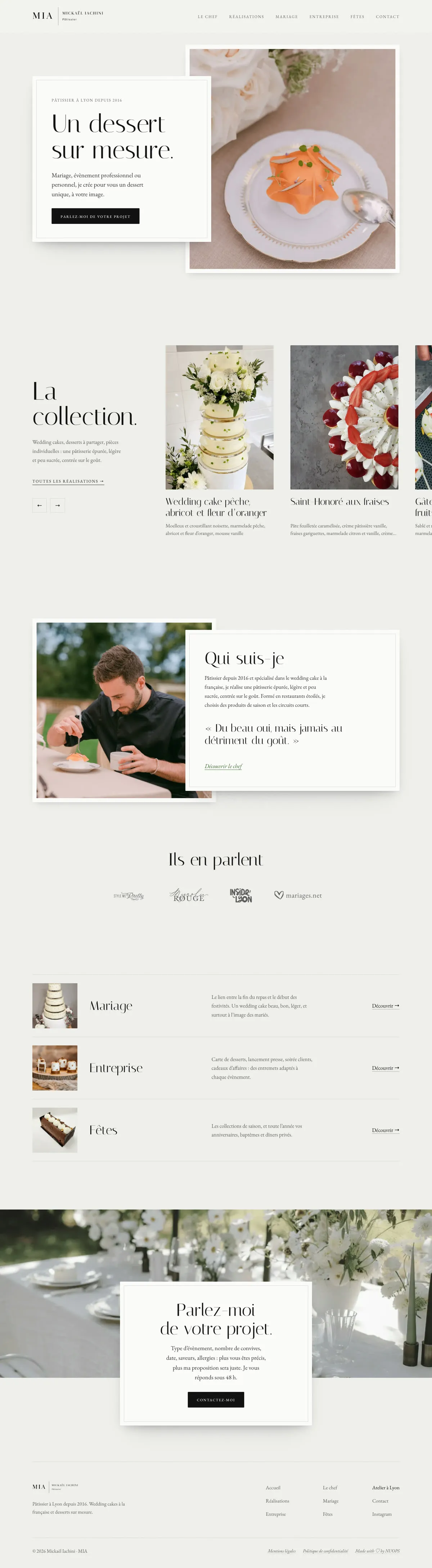 Mickaël Iachini's website, full homepage