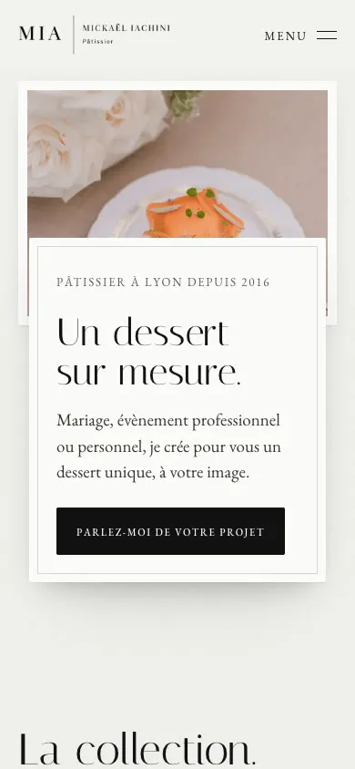 Le même site sur téléphone